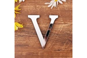 GSPIRIT DIY Alfabeto Lettere,3D Acrilico Specchio Adesivi Da Parete 26 Lettere Cuore & Forma Arbitrale Collocazione Room Nursery Hanging Decor per Home Office Wedding Party (V)