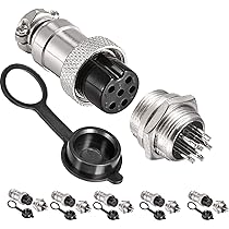Connettori Aviation GX16 4-Pin 6 Set - Spina Maschio/femmina In Metallo, 5A 16mm, Con Cappucci Gomma E Cacciavite