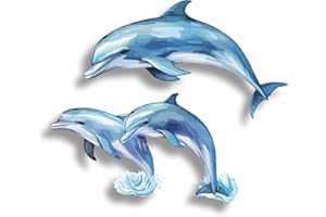 LAOGRAPHICS Lot de 3 autocollants en vinyle motif dauphin sautant pour décoration murale, marques et tasses, pare-chocs de voiture, douche et carrelage, toilettes, ordinateur portable et plus encore animaux