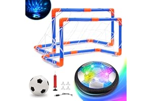 GREHGE Kizhah Kids Toys Hover Soccer Ball Set with 2 Goal & 1 Kids Soccer Ball, LED Light Soccer Games, Toddler Toys Toddler Boy Toys Gifts for Boys Gift for Kids Toys for 2 Year Old Boys Toys for Boys 2-13