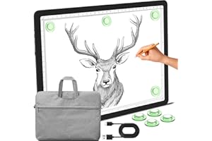 Phylosal Magnetic A4 Light Pad with Bag, Super Bright Light Box with Side Button, Diamond Art Light Board, Lightbox for Tracing and Drawing, USB Power Light Table for Sketching, Weeding Vinyl (Black)