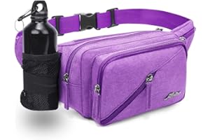 REETEE Marsupio Donna Uomo Marsupio Sportivo con Portaborraccia Marsupio Trekking Impermeabile per Corsa, Campeggio, Viaggio, Escursionismo e Outdoor Sportivo (Viola)