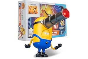 YOLOPARK Minions Despicable Me 4 Toys, 4.7 Inch Mega Mel Action Figures，Retractable Eye with Laser and 5 Interchangeable Expressions Minion Model Kits，Gifts for Kids Ages 8 Years & Older