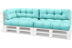 Spatium Palettenkissen Set abnehmbar Bezug wasserdicht gesteppt Palettenauflage Palettenpolster Palettensofa Palettenmöbel Minze 5er Set