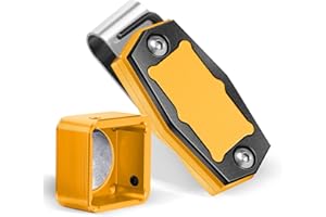 PULUOLE Magnetic Pool Chalk Holder, Portable Pool Cue Chalk Holder with Fixed Clip, Snooker Chalk Holder, Aluminum Alloy Snooker Accessories，Fits Standard Pool Chalk