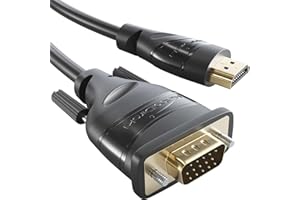 KABELDIREKT Cable adaptador HDMI-VGA: 2 m (HDMI de alta velocidad a VGA/D-sub de 15 pines, cable de monitor para conectar PC, portátiles y otros dispositivos a pantallas a Full HD/1080p y un rápido 60Hz) de