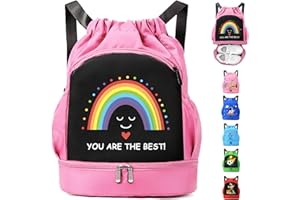 AUNGKWANG Sac Piscine Enfant, Sac Piscine Garçon Fille, Enfants Nageant Sac A Dos, Sac Enfant Étanche Avec Compartiments Garçon Fille Enfant Piscine, Plage, Camping, Vacances