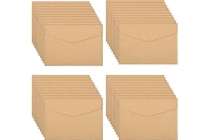 NUOSHEN Mini Envelopes, 100 Pcs Small Kraft Envelope Thanksgiving Gift Card Coin & Money Envelopes for Christmas, Weddings, Invitation(11.5 * 8.2CM)