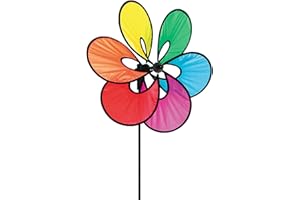 HQ Design Windspiration - Flower, UV-beständige und wetterfeste Windspiel Deko für Garten, Terrasse und Balkon - Windrad inkl. Standstab (Paradise Flower Rainbow)