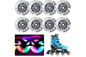 SPORGO 8 ruedas en línea: 72 mm con rodamientos ABEC-7, ruedas de repuesto para patines en línea, color plateado transparente