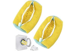 EEPLUYTY Sacchetti Per Lavare Scarpe In Lavatrice, Sacchetti Per Scarpe Lavanderia, Sacchetto Per Il Lavaggio Delle Scarpe Con Cerniera, Adatto a Tutte Le Scarpe e Taglie, Protegge Le Scarpe (giallo, 2)