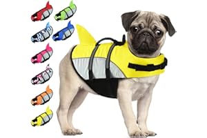 ALAGIRLS Hunde Schwimmweste Float Coat Wassersport Schwimmhilfe Rettungsweste für Hunde Haustier mit Griff und Reflektoren ALADLJ001 Yellow S