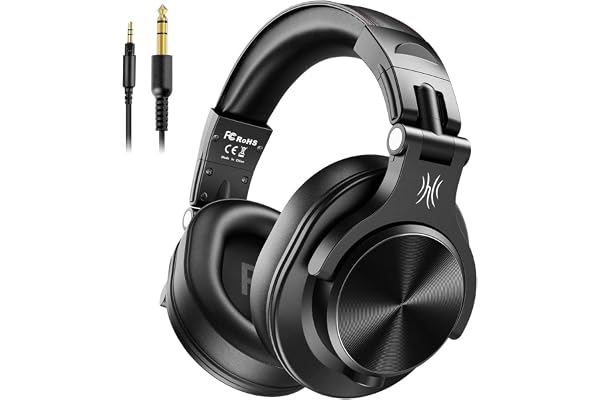 OneOdio Casque Audio Filaire, Fusion A71 Casque Audio Studio, Casque DJ, Casque de Monitoring Compatible Smartphone PC Synthétiseur Guitare Piano Tablette (Noir)