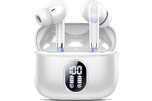 QXQ Cuffie Bluetooth, Auricolari Bluetooth 5.3 con 4 HD ENC Cancellazione Rumore Mic, 40 Ore Cuffie Wireless in Ear, Mini Cuffiette Bluetooth con 3D Hi-Fi Stereo, Cuffie Senza Fili IP7 Impermeabili/Bianco