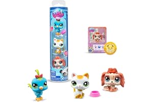 Littlest Pet Shop Pet Trio Tube City Vibes | Each Pet Trio Tube Contains 3 LPS Mini Pet Toys 1 Accessory 1 Collector Card And 1 Virtual Code | Collectable Toys For Girls And Boys