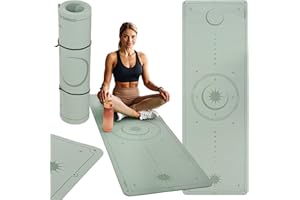 TREXO Esterilla de yoga de 183 x 61 cm y 6 mm de grosor, esterilla de yoga de TPE ecológico con superficie antideslizante, fuerte agarre en el suelo, resistente a daños, ligera