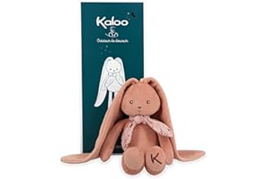 KALOO - Lapinoo - Doudou Coniglio - Peluche in Velluto a Coste per Neonato - 35 cm - Colore Terracotta - Materiale Ultra Morbido - Confezione Regalo - dalla Nascita, K972201