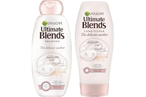 Garnier Ultimate Blends Shampoo & Conditioner Set | Delicate Oat With Rice Cream & Oat Milk Soothing for Sensitive Scalp & Fragile Hair | 400 ml