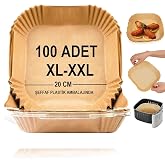 Baker Home Airfryer Pişirme Kağıdı,Xl-Xxl B&uuml;y&uuml;k Boy, Kare, 100 Adet Hava Frit&ouml;z Parş&ouml;men Fırın Kağıdı Tek Kullanımlık Kağıt F