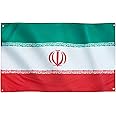 Runesol Iran Flag, 91x152cm, 3ft x 5ft, 4 Grommets, Eyelet In Every Corner, Iranian Flag, Islamic Republic of Iran, Persia, پرچم ایران, Premium Flags, Inside, Outside, Vivid Colours