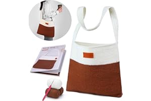 Deudy Kit Uncinetto per Principianti, All'uncinetto Kit di Crochet Set, Kit per Principianti All'Uncinetto con Istruzioni e Video di Istruzioni, Uncinetto Per Principianti Fatto a Mano (Marrone)