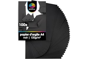 OfficeTree 100 Feuilles de papier en noir - enfants Papier DIN A4 pour bricoler et construire - 130 g/m²