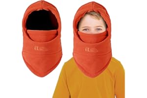 AYPOW Passamontagna Invernale in Pile Termico Bambini 4-9Anni, Maschera da Sci Multifunzionale Antivento Regolabile, Berretti Cappello in Pile Caldo Cappuccio Scaldacollo Sciarpa per Ragazzi Ragazze