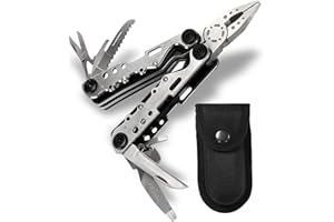 BANNE BON Multi Tool,Banne 10-in-1 Portable Stainless Steel Multi Tool with Plier,Screwdriver,File,Saw,Opener and Nylon Sheath for Camping