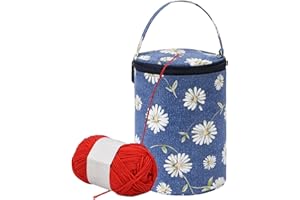 COSYSPARKS Piccolo Mini Borsa per Lavori a Maglia, portatile borsa uncinetto donna con maniglia borsa lavorata uncinetto Daisy Borsa per Maglieria Filati per accessori di maglieria Regali di maglieria per donne
