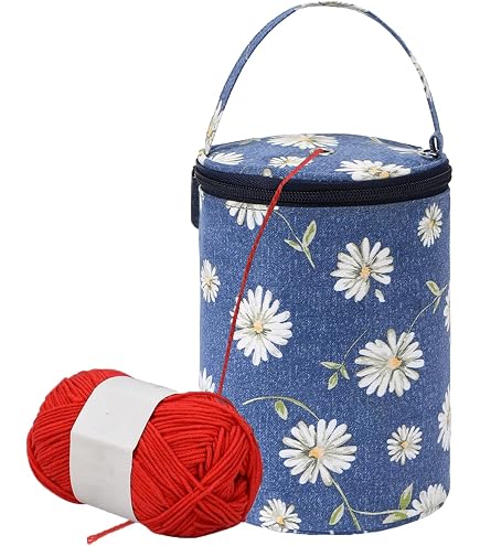 Stricktasche / Garnorganizer Aus Oxford-Stoff – Großes Fassungsvermögen (ca. 28x25x12,5 Cm), Mit Vielen Fächern, Tragegriff & Schultergurt