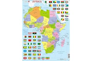 Larsen K13 Carte politique de l'Afrique, édition Allemand, Puzzle Cadre avec de 70 pièces