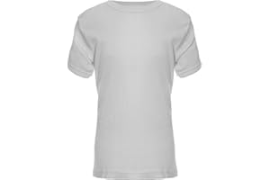 Brody & Co. Childrens Thermal T-Shirts Vests Girls Boys Unisex Warm Thermals Winter Tops Brushed Soft Lining (Age 9/11, White)