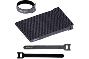 HASA zone Bridas Reutilizables 70PCS, Ajustable Ataduras Cables con Nylon Gancho y Lazo, Sujeta Cables para Organizador de Cables (70pcs,100x12mm)