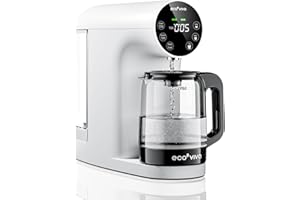 Ecoviva Osmoseanlage Trinkwasser, Auftisch Umkehrosmoseanlage, 5 Stufe RO Reinigung mit NSF/ANSI 58 zertifiziert, Wasserfilter für Zuhause, 3:1 Reinwasser-Verhältnis, keine Installation, weiß