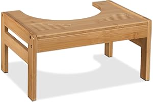 ‎RELAXDAYS Relaxdays Taboret toaletowy, podpórka do wypróżniania, taboret WC dla dorosłych, bambus, wys. x szer. x gł.: 21 x 42 x 30 cm, naturalny