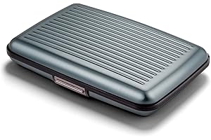 ÖGON -DESIGNS- Porte-Cartes en Aluminium avec Fermoir en métal, Protection RFID Contre la fraude et la démagnétisation, Portefeuille Compact, modèle Smart Case Stockholm (Aluminium Platinium)