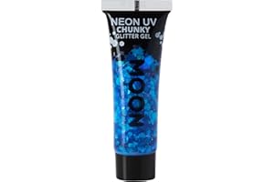 Moon Glow Gel de brillo grueso para rostro y cuerpo UV neón Azul