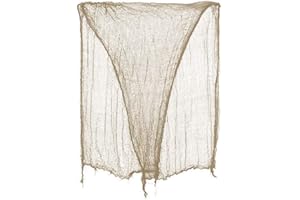 ASAB Halloween Creepy Worn Cloth Gothic Style Door Curtain Drape Tablecloth Indoor & Outdoor Spooky Party Decoration Net-Cream, Standard