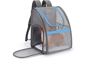 PETCUTE Cat Carrier Breathable Dog Carrier Backpack Lightweight Portable Pet Body Carrier Great for Carrying Puppy Cats Blue