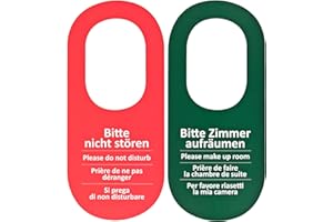 MH-HMP 50 Stück Türschild Hotel Bitte nicht stören - Zimmer aufräumen rot/grün
