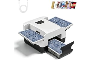 CONTRAXUMP Melangeur de Carte Électronique Rechargeable, 2000mah Mélangeur de Cartes Automatique Électrique, Mélangeur de Cartes à Jouer Rapide Mélangeur de Cartes à Faible Bruit pour UNO Poker Blackjack