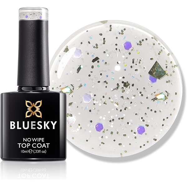 Bluesky 'Bell Of The BAUBLE' Nagellack – Limitierte Edition, Silber & Gold Glitzer Gel-Lack, Inkl. Glanztücher