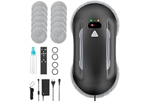 Oamger Fensterputzroboter, 5600Pa Fensterputzroboter mit Doppelter Sprühfunktion, Fernbedienung, Intelligente Navigation, Kantenerkennungssystem, Fensterreiniger Roboter für Innen- und Außenfenster