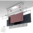 Foxydry Pro Heating Ceiling Airer, Remote Control Airer with Warm Ventilation in Aluminium and Steel for Bed Sheets 160x53x25 cm / 63x20.86x9.84 in
