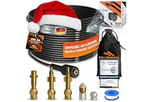 FALKENREIN® Rohrreinigungsschlauch 20m | Kompatibel mit Kärcher, Parkside und Bosch Hochdruckreiniger | Premium- Rohrreinigungsset, reinigt verstopfte Rohre und Abflüsse mühelos