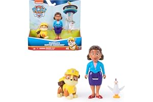 PAW Patrol Hero Pups – Actionfiguren-Set mit 1 Rubble Hundefigur, 1 Bürgermeisterin Gutherz Figur und 1 Henrietta Hühner Figur, Spielzeug geeignet für Kinder ab 3 Jahren