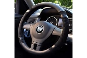 Pahajim Fundas para volante de automóvil, de piel sintética, transpirable, antideslizante, con curvas, deportivas, para hombres y mujeres (negro)