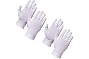 WHITE HINGE 2x Pairs Of Medium Medisure 100% Cotton Medical Gloves - Dry Skin/Eczema Moisturising Hand Gloves