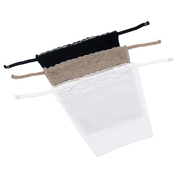 Lot De 3 Camisoles Dentelle à Clipser - Bretelles Soutien-Gorge Femme, Cache-Décolleté Sexy & Pratique Pour Robes Et Tops