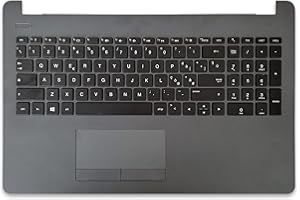 new net - Top Case Palmrest con Tastiera Compatibile con Notebook HP 15-BS, 15-BW, 250 G6, 255 G6 [Colore Dark Ash Silver - con touchpad - Layout ITA]